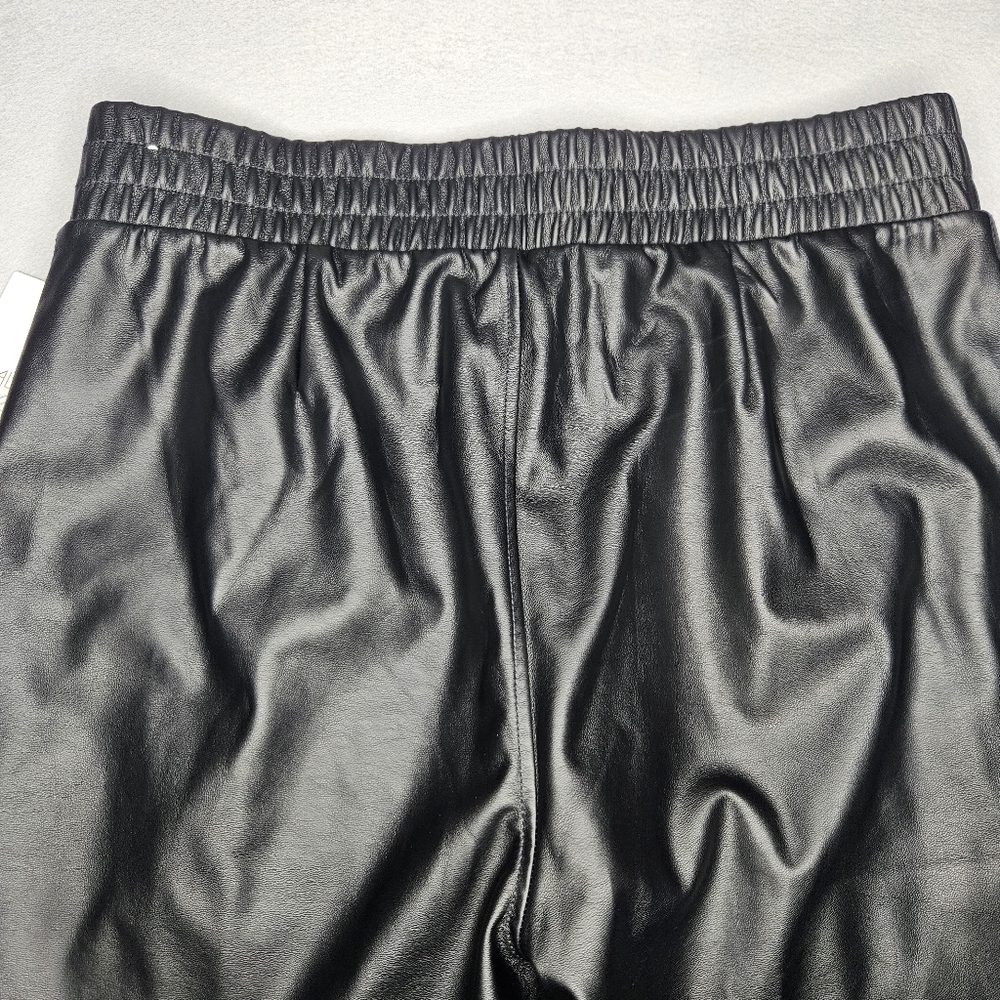 CALIA Women's Black Faux Leather High Rise Joggers MED NWT Whimsygoth Travel - Picture 5 of 15
